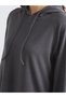 Gray Corded Fabric Lace-Up Women's Hoodie - 3