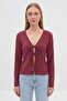Wrapped Fabric Front Tie Cardigan - 2