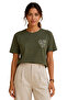 Minimalist Floral Heart Printed Chest Detailed Oversized Regular Fit Unisex T-Shirt