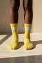 Strip Patterned Yellow Children's Socks - 2