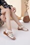D25Ys 2735 Bone Genuine Leather Women's Sandals - 2