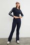 High Waist Flare Pants with Elastic Waist - 3