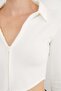 Double Zipper Polo Collar Blouse - 4