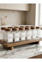 Acacia Lid Spice Jar Set Glass Spice Jar Set with Wooden Stand Set with Labels - 2