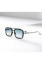 Brian Women Men Unisex Green Rectangle Square Frame Gradient Glass Unisex Uv400 Protection Sunglasses