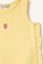 Crew Neck Strawberry Embroidered Ruffle Yellow Undershirt Baby Girl H8225A526Sm - 5