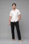 Ultra Soft Regular Fit Polo Collar Striped Modal Short Sleeve Ecru Shirt I0071Ax26Sm - 3