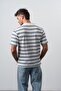 Men's Rs Embroidered Striped Polo Collar Regular Fit T-Shirt Navy Blue - 5