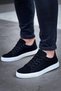 Kb-122 kuback black suede high sole lace-up men's daily shoes - 3