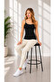 Women's Black Tank Top with Straps, Breathable Fabric - 2