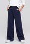 Girl's Navy Blue Wide Leg Loose-Fitting School Trousers with Lace-Up Waist and Comfortable Cut (Ages 7-15) - 4