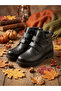 Genuine Leather Black Orthopedic Velcro Boys' Boots