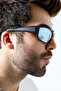 Men's Uv400 Matte Black Mirrored Biker Sunglasses 23035 C2 m - 4