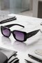 Women's Uv400 Black Retro Sunglasses with Silver Accessories Wj23-3 C2D - 5
