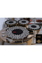Coffee Table Cover Set (Coffee Tables Excluded) 1 Medium Coffee Table Runner (60cm)/3 Covers (33cm)/Black Velvet/Silver Embroidered/4 Pieces - 3