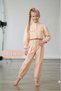 Girl's Judge Collar Balloon Sleeve Lined Crop Jacket Puff Detailed Harem Pants 2 Piece Set