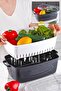 Rectangular Pot Model with Strainer Fruit - Vegetable Storage Container Anthracite