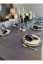 Pearl Velvet Textured Tablecloth Smoked (Napkins Not Included) - 3