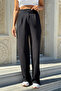 Women's Lycra Velcro Closure Palazzo Trousers 1077 Black