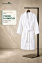 Supersoft Velvet Water Absorbent, Antibacterial White Women's Bathrobe - 3