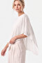 Women's 94% Cotton Ecru Summer Asymmetrical Transparent Flowy Cape Poncho - 2