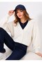 Women's Trend Crop Popular Knitted Short Knitwear Cardigan Ecru - 3