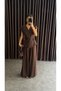 Women's Tie-Waist Vest Suit Brown - 4