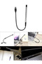 مصباح قراءة LED أسود يعمل بمنفذ USB، مصباح مكتبي مرن بذراع مرنة، مصباح طاولة LED صغير محمول 5 فولت - 7