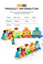 Mini Number Train Building Blocks Set, 56 Pieces, Numbers 0-9, Locomotive and 3 Carriages, Driver, Cat and Tree, Multicolour Plastic Push-Along Toy, Age 3+, FL2319 - 5