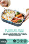 Bento 1100ml Lunchbox New Collection Single Layer 3 Compartments and Mini Soup Bowl Stainless Steel Lunch Box with Spoon and Chopstick Gift - 7