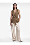 Wide Collar Sleeveless Belted Vest