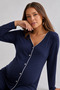 Bamboo Fabric Maternity Pajama Set - Buttoned Ribbed Model M-6XL - 3