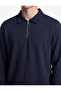Cotton Long Sleeve Half Zip Polo Neck Sweatshirt - 5