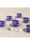 Crystal Decor Colorful Double Coffee Set, Tea Cup Set