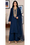 Women’s Navy Blue Embroidered 3-Piece Suit