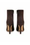 Brown Suede 10.5cm Thin Heel Pointed Toe Zipper Women's Boots - 4
