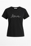 Black Embroidered Basic T-Shirt