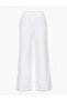 Wide Trousers with Elastic Waist and Linen Look - 5