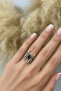 Black Enamel Minimal Spider Ring – Elegant Symbol of Mystery and Power