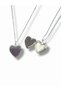 Heart Necklace with Openable Cover, Picture Addable Couple Necklace, 55 cm Chain, Metal, Picture Necklace - 4
