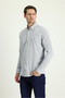 Long Sleeve Slim Fit Slim Fit Linen Look Cotton Sports Button Collar Shirt - 2