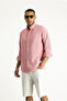 Long Sleeve Regular Fit Sports Linen Blended Button Collar Shirt