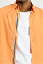 Long Sleeve Regular Fit Button Collar Linen Look Sports Cotton Shirt - 7