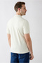 Non-Curling Polo Collar Slim Fit Slim-Fit Cotton T-Shirt with Ribbed Detail - 6