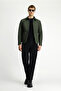 Regular Fit Plain Quilted Coat - 3