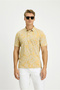 Slim Fit Slim Fit Printed Cotton Polo Neck T-Shirt - 4