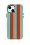 iPhone 15 Plus Vorian Double Layer Case Terracotta Mint Stripe