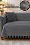 Yvz |   Hand-Tied Cotton Textured, Non-Slip Multi-Purpose Bohemian Sofa Cover, Washable Single&Double&Triple 180X210 Modern Sofa Bed Cover, Armchair Cover, Sofa Shawl Anthracite