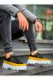 Kb-056 Kuback Black Yellow Detailed White High Sole Casual Sneakers