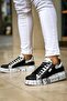 Kb-02 Kuback Lace-Up Crocodile Black Newspaper Casual Men's Shoes - 3